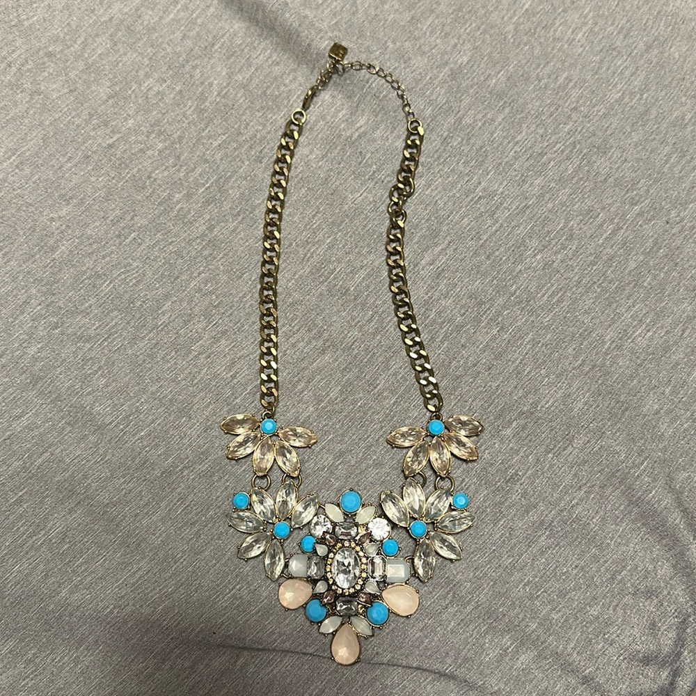 Gold, Turquoise, and Pale pink necklace